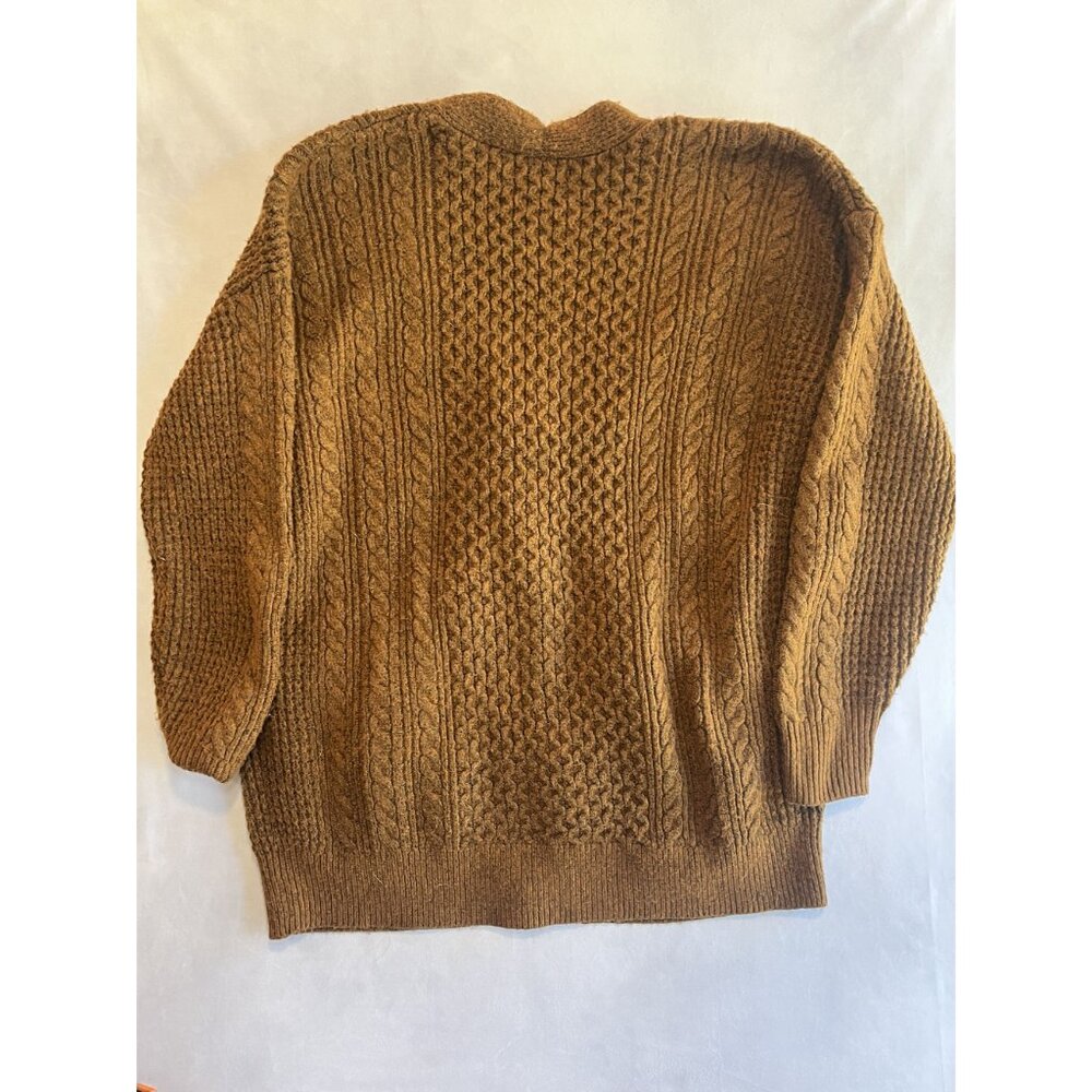 Pink Rose Brown Cable Knit Button Front Cardigan Sweater Size M NWT - Picture 5 of 9